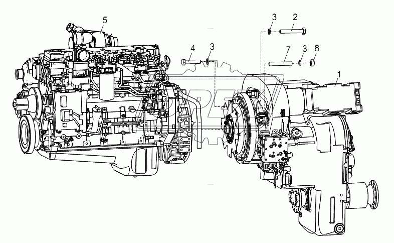 TRANSMISSION AND ENGINE PRE-ASSEMBLY D00757911700200000Y