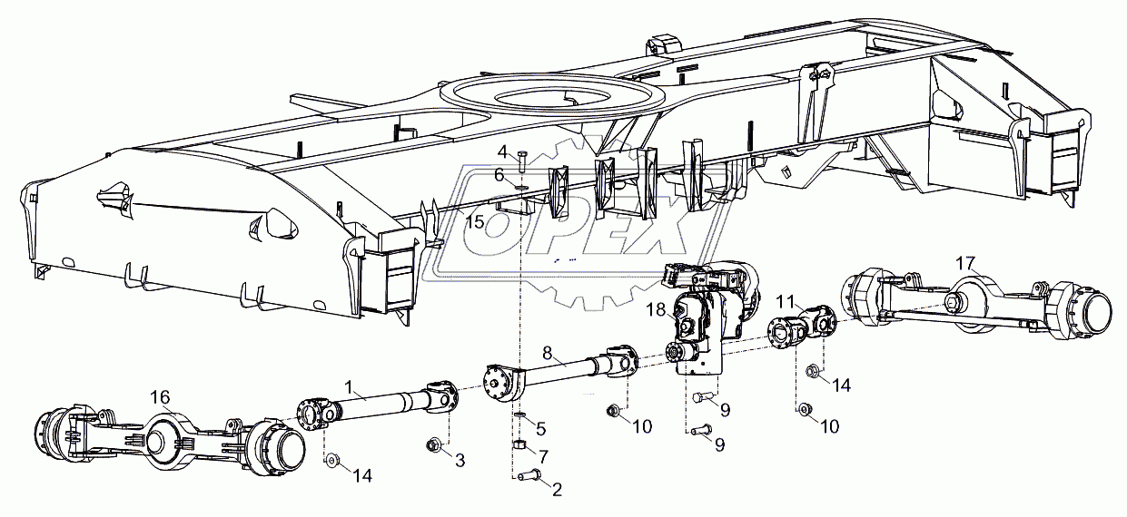 PROPELLER SHAFT LAYOUT D00757912200000000Y