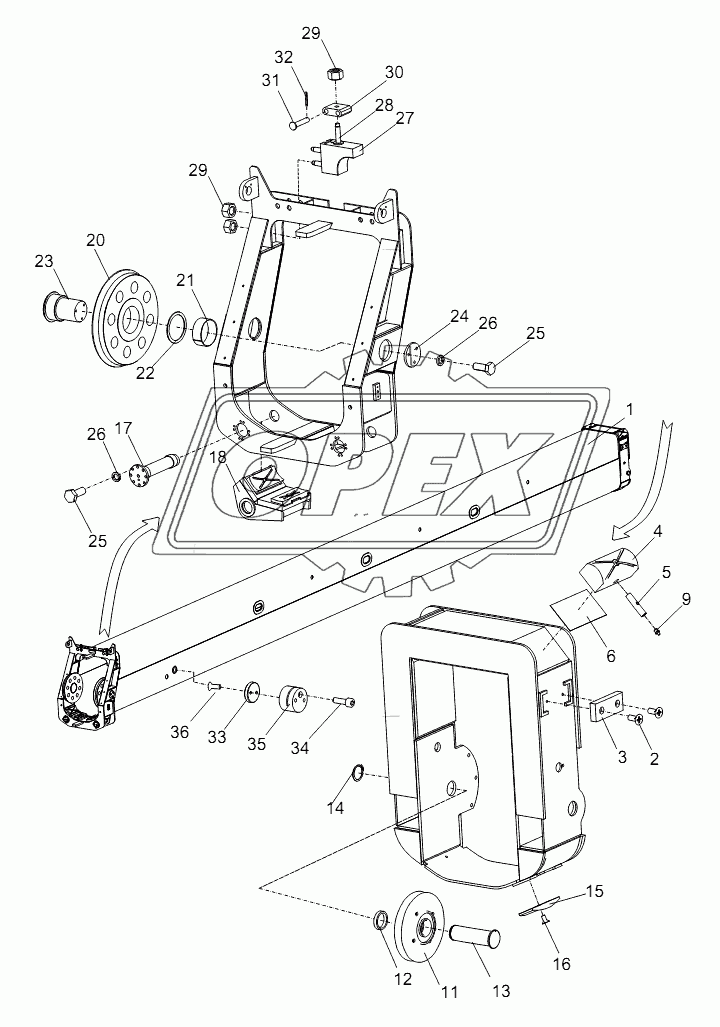 TELESCOPIC BOOM SECTION 2 ASSY D00755918700000000Y