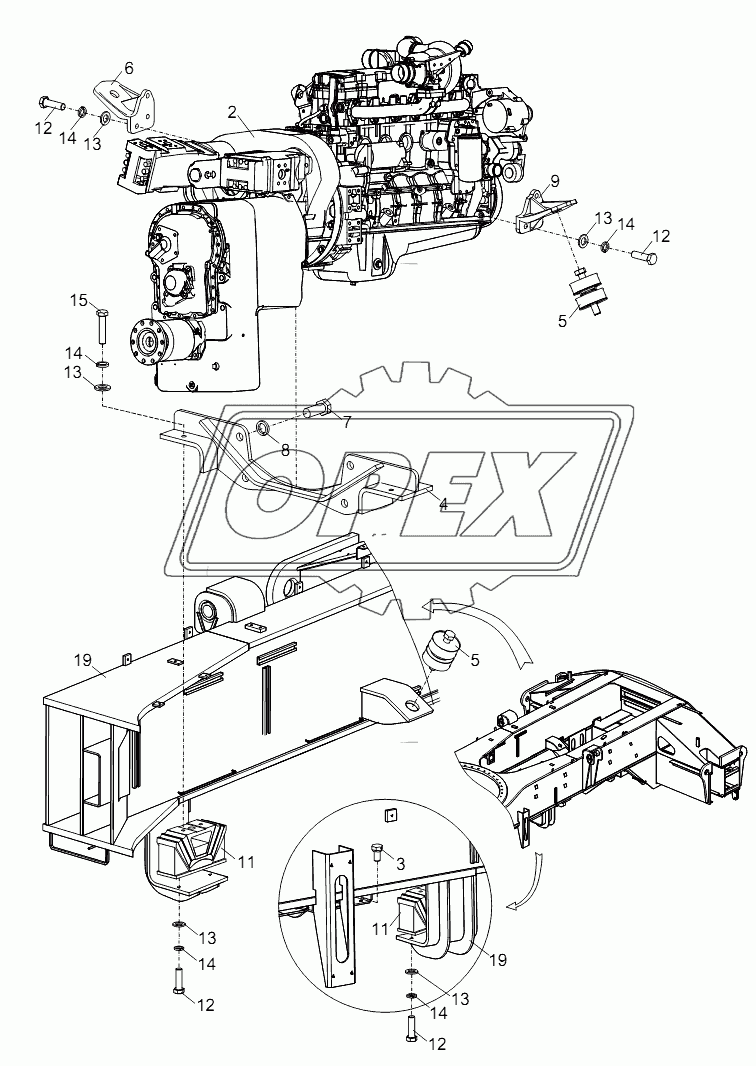 TRANSMISSION AND ENGINE INSTALLATION D00757911700000000Y