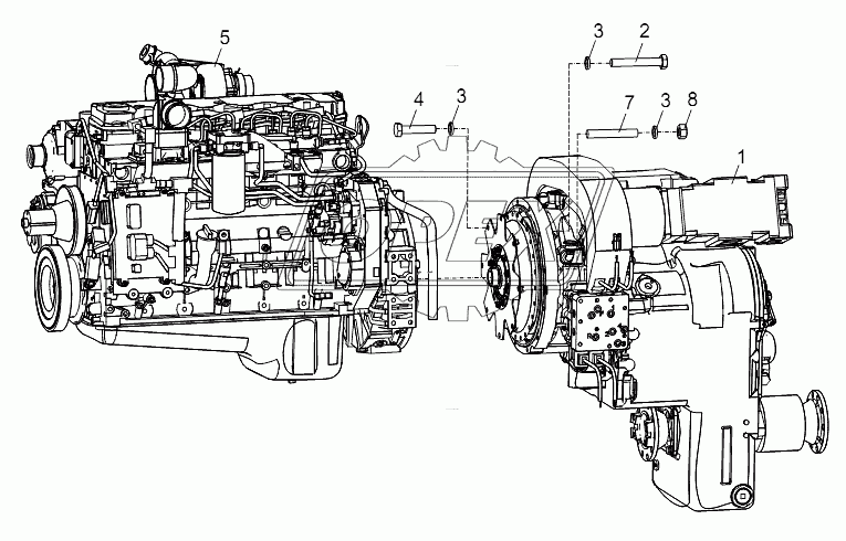 TRANSMISSION AND ENGINE PRE-ASSEMBLY D00757911700200000Y