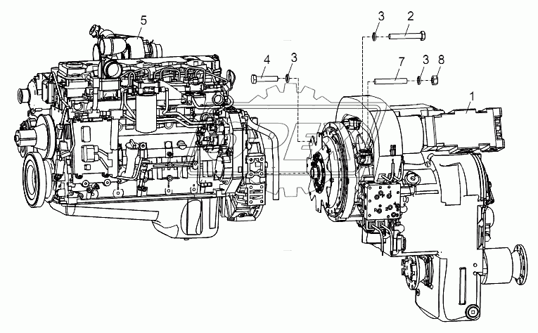 TRANSMISSION AND ENGINE PRE-ASSEMBLY D00757911700210000Y