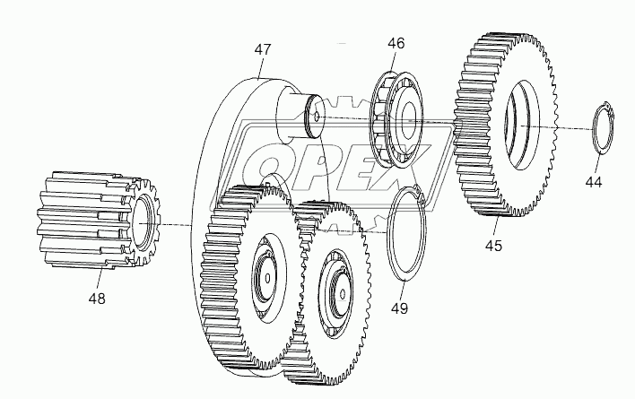 DERRICKING REDUCER (PRIMARY PLANET CARRIER ASSY.) D1030201321_100014Y