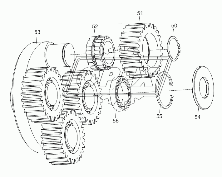 DERRICKING REDUCER (SECONDARY PLANET CARRIER ASSY.) D1030201321_100014Y