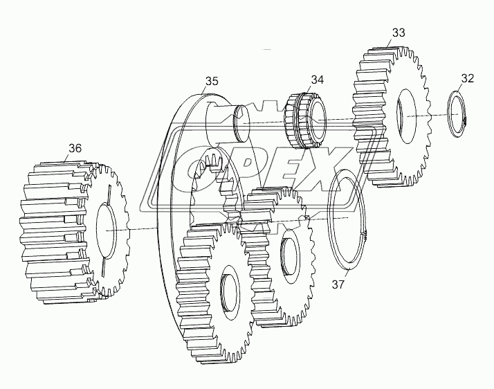 TRAVELING REDUCER (PRIMARY PLANET CARRIER ASSY.) D1030200733_100014Y 1