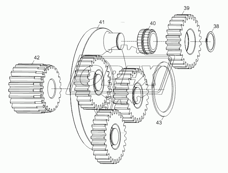 TRAVELING REDUCER (SECONDARY PLANET CARRIER ASSY.) D1030200733_100014Y 1