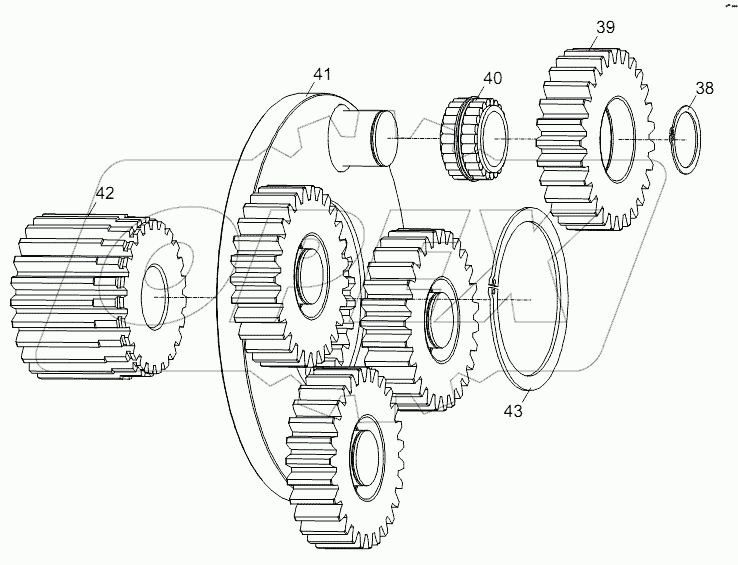 TRAVELING REDUCER (SECONDARY PLANET CARRIER ASSY.) D1030200733_100014Y