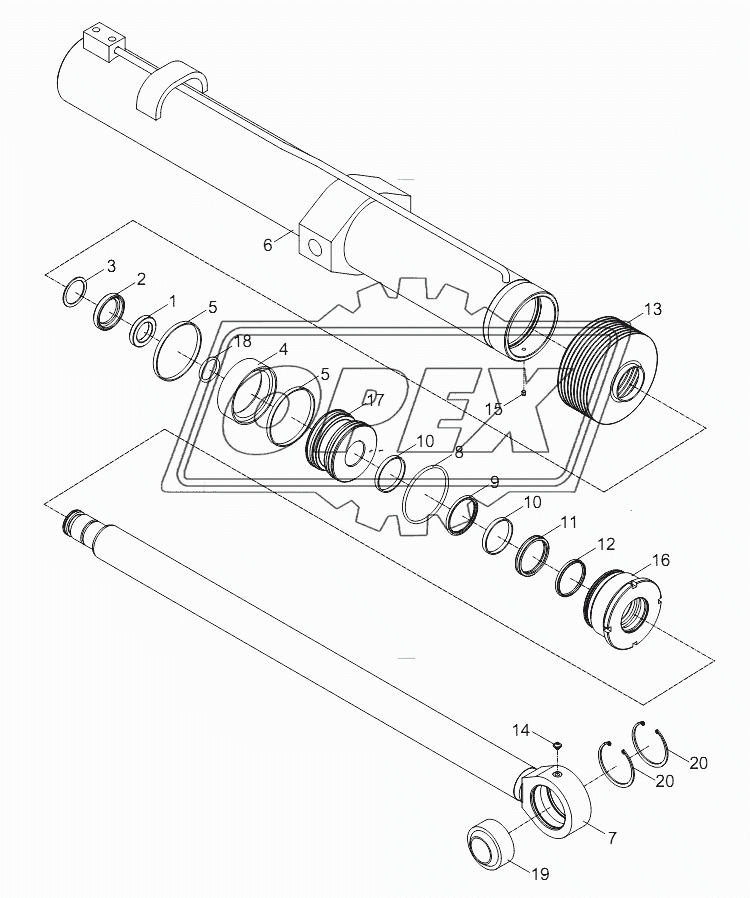 CRAWLER CARRIER EXTENDING & RETRACTING CYLINDER D00663118401600000_6400Y