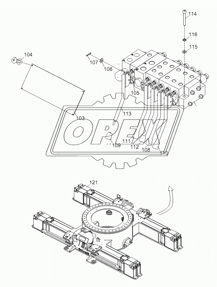 UNDERCARRIAGE CONTROL VALVE INSTALLATION D00663114801800000Y 1