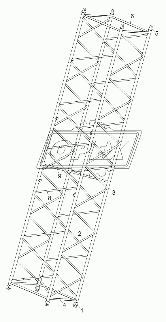 9M MAIN BOOM INTERMEDIATE SECTION WELDED D00663110101210000Y