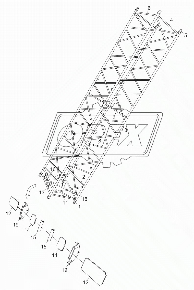 9M MAIN BOOM INTERMEDIATE SECTION A WELDED D00663110100610000Y