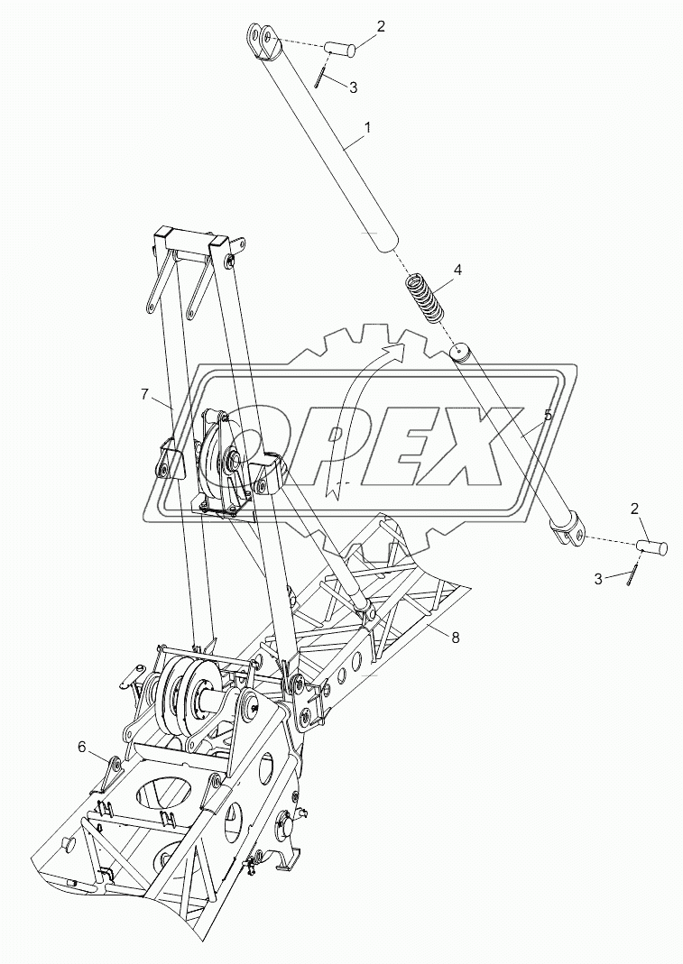 FRONT TILTNG-BACK SUPPORT OF FIXED JIB D00663003100600001Y