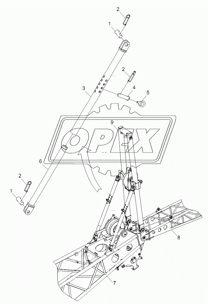 REAR TILTING-BACK SUPPORT OF FIXED JIB D00663053100200000Y