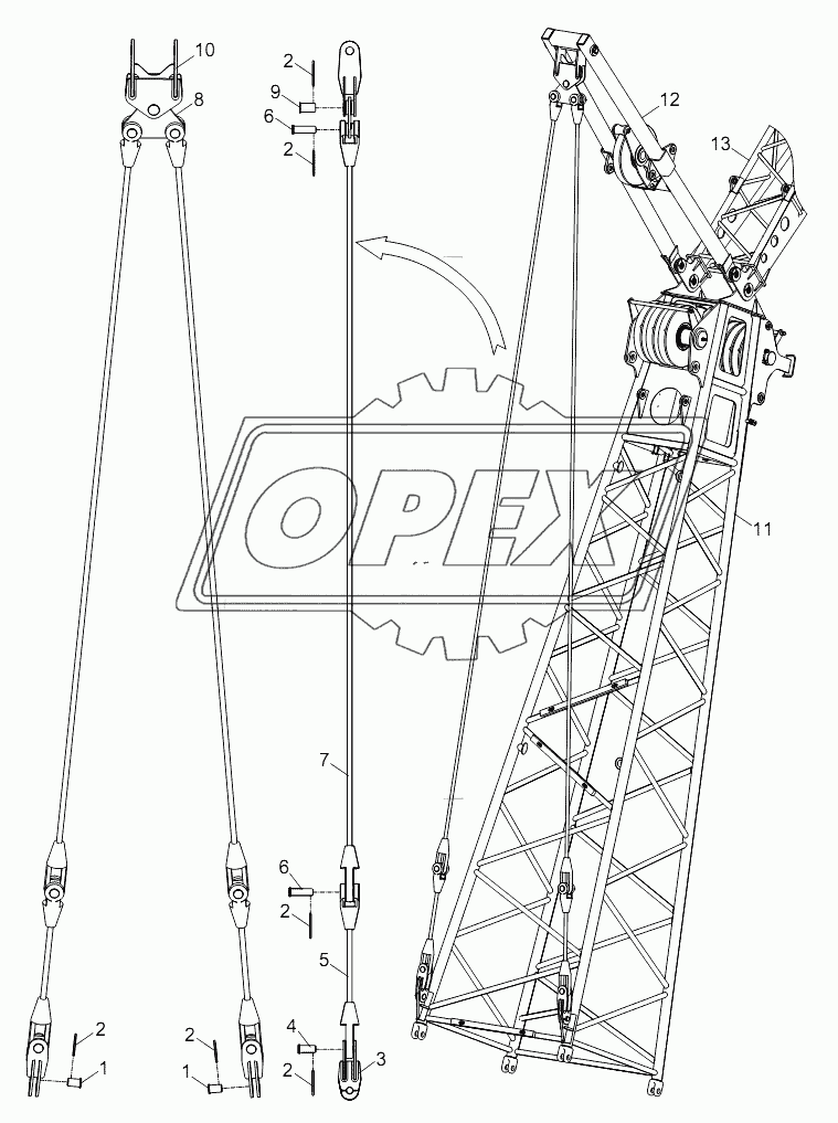 FIXED JIB REAR GUY LINES D00663115400400000Y