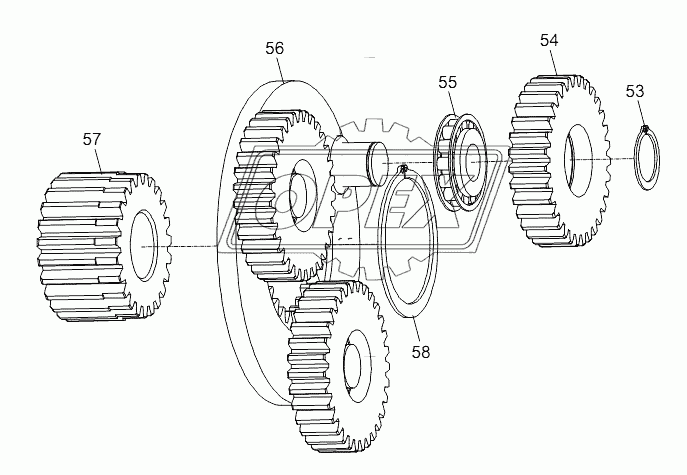 WINCH REDUCER (PRIMARY PLANET CARRIER ASSY.) D1030201281_100014Y 1