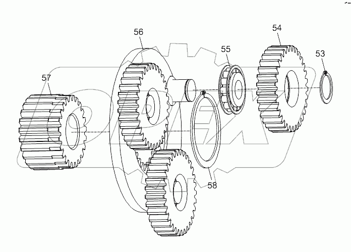 WINCH REDUCER (PRIMARY PLANET CARRIER ASSY.) D1030201281_100014Y
