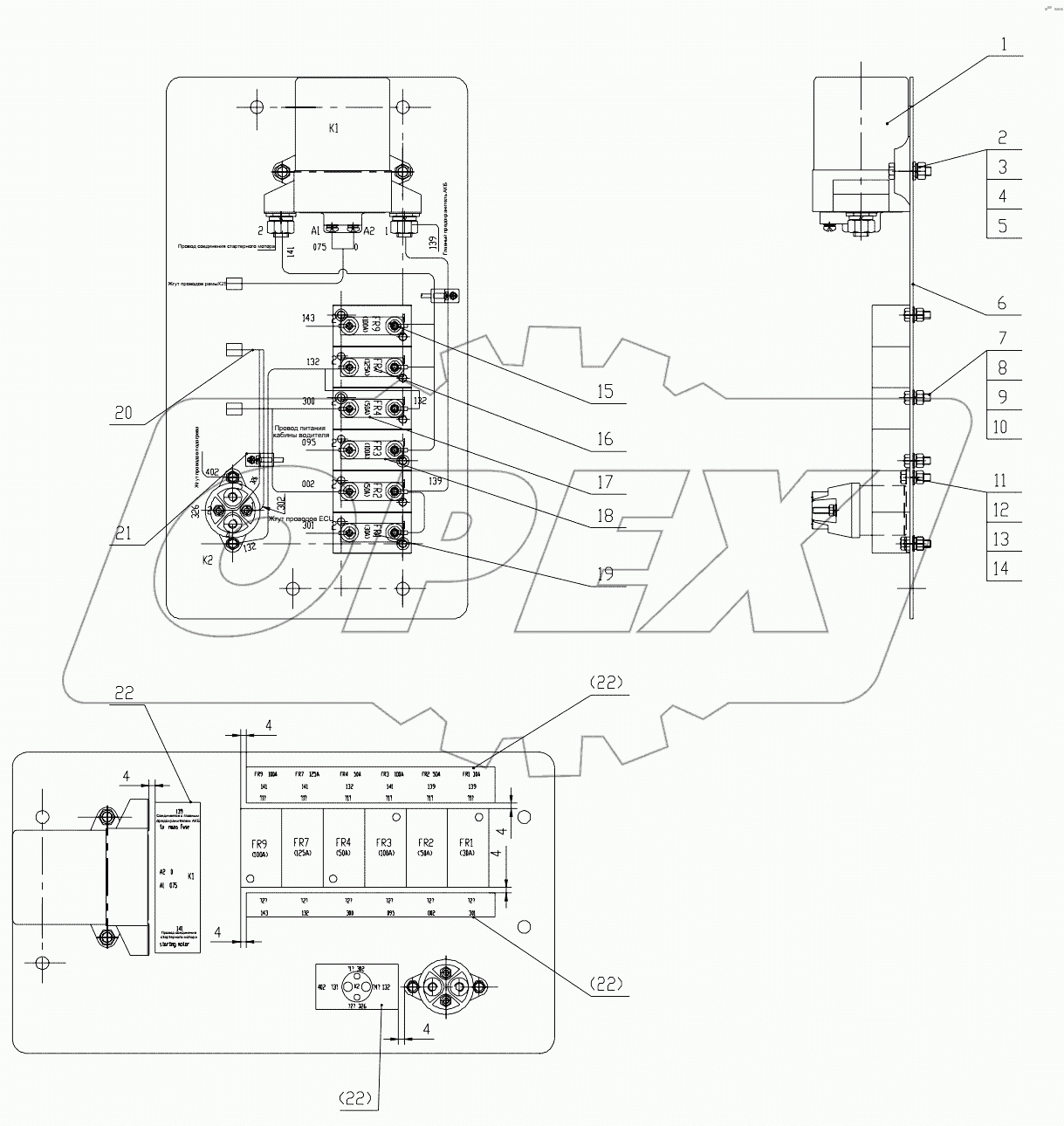  ПЛАСТИНА МОНТАЖНАЯ ЭЛЕКТРОСИСТЕМЫ В СБОРЕ D00672226351000000E