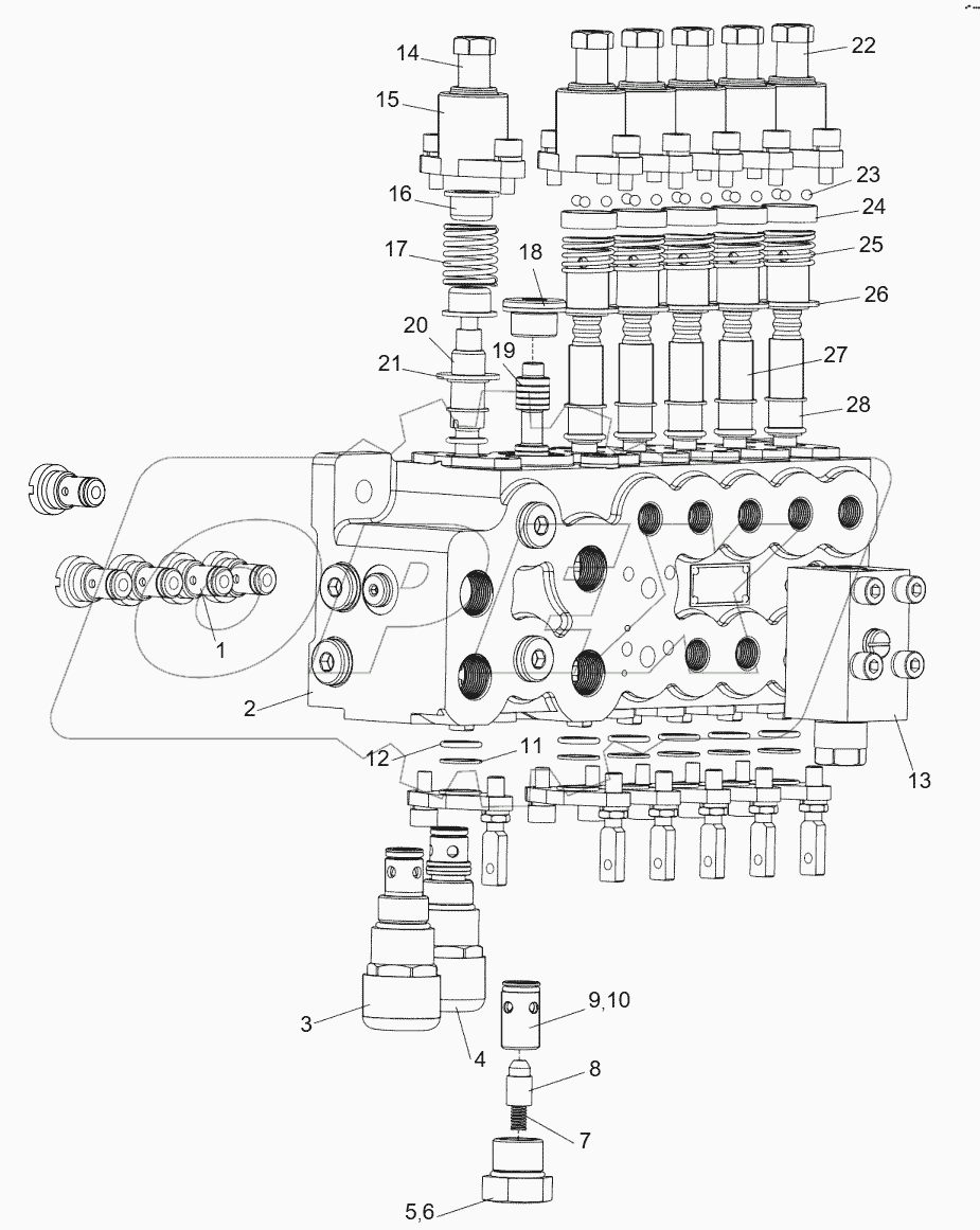  ГИДРОРАСПРЕДЕЛИТЕЛЬ НИЖНИЙ D1010300777_6500Z