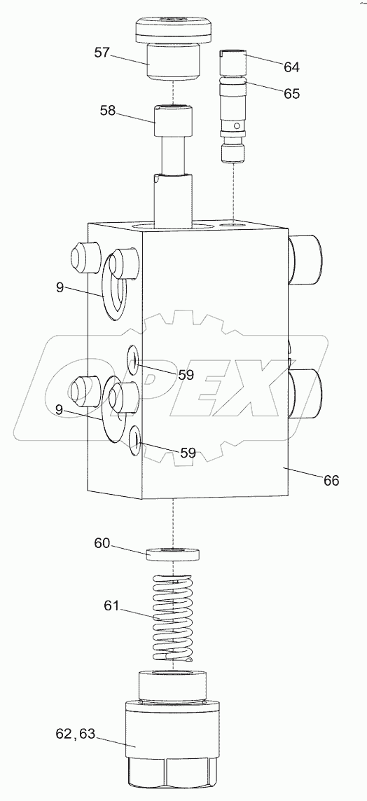  ГИДРОРАСПРЕДЕЛИТЕЛЬ НИЖНИЙ D1010300777_6500Z
