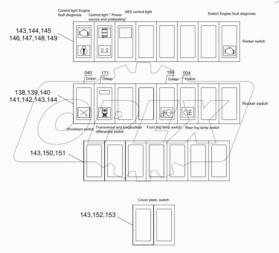  DRIVER'S CAB (SWITCH ASSY) D1130000215_102383ZY