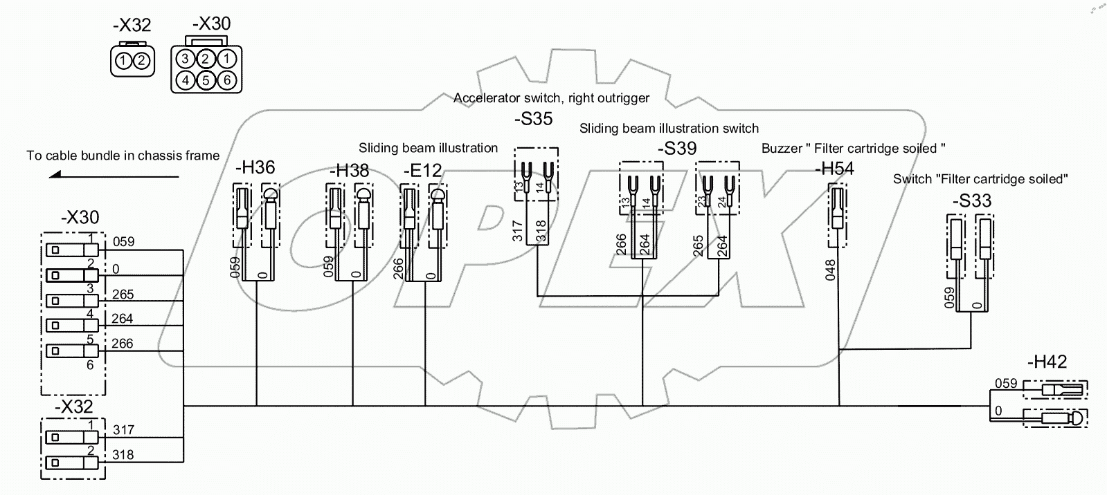  CABLE BUNDLE OF RIGHT PLATFORM ASSY D00672306300800001Y