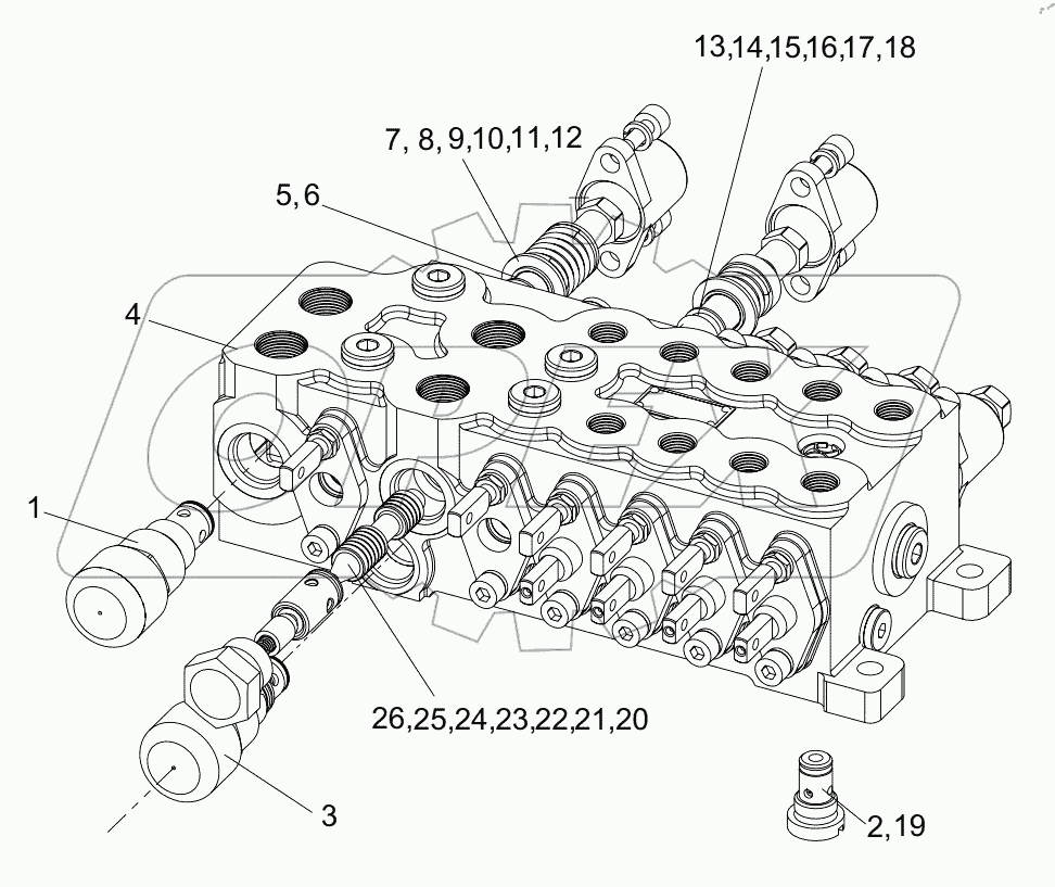  UNDERCARRIAGE MULTIPLE UNIT VALVE D1010300042_6500Y