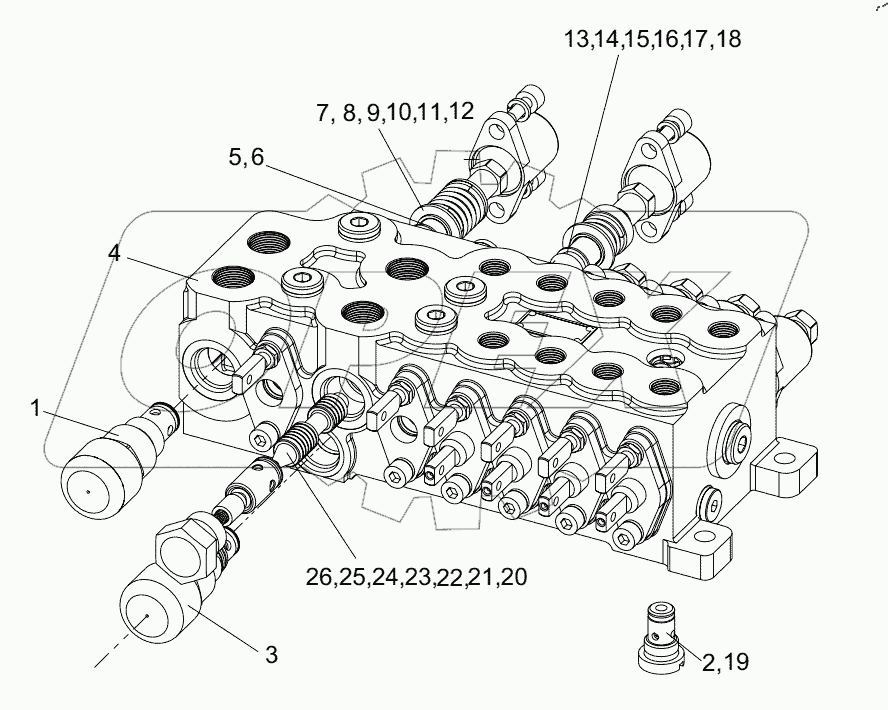  UNDERCARRIAGE MULTIPLE UNIT VALVE D1010300042_6500Y