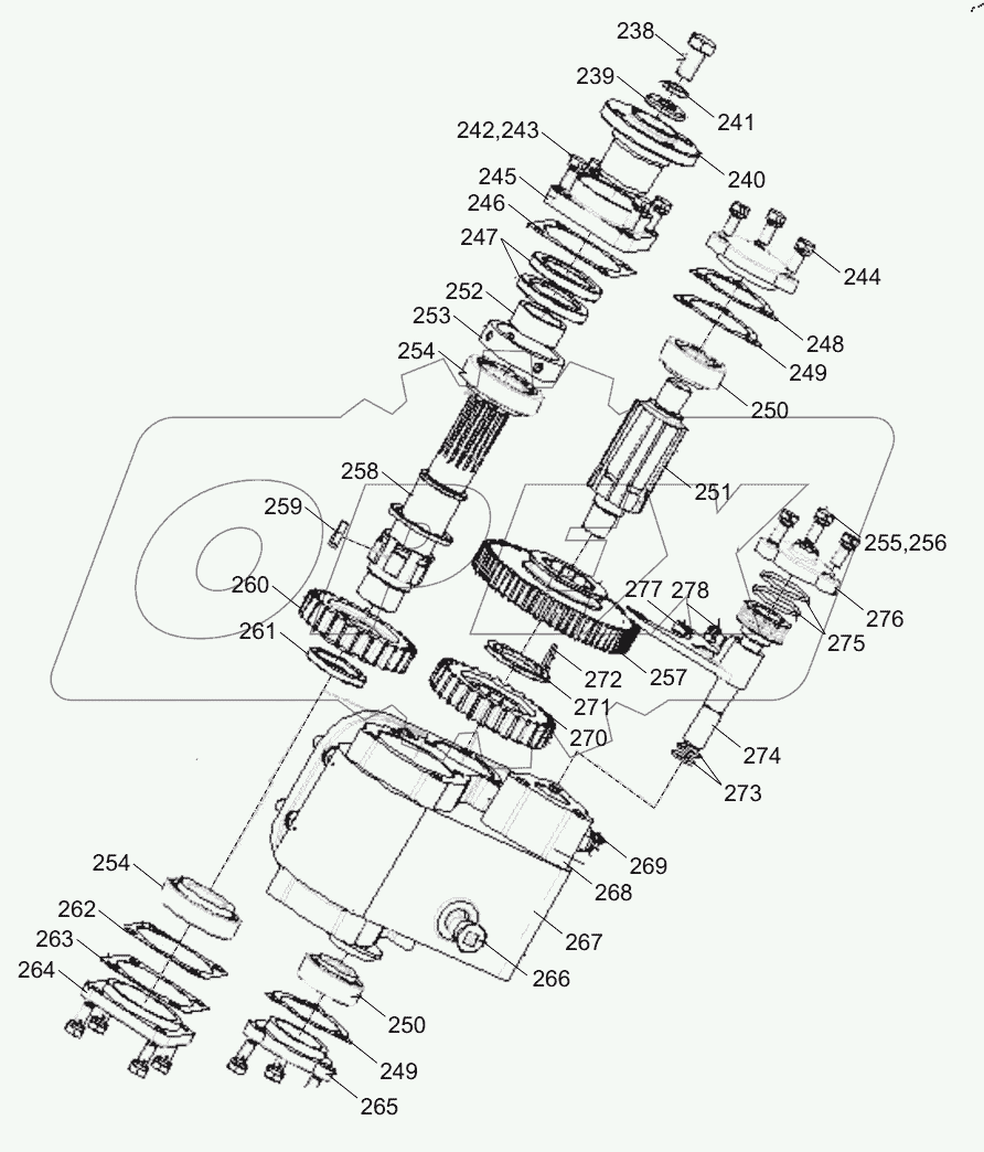  TRANSMISSION (QD70 PTO ASSY) D1030300100_101250Y