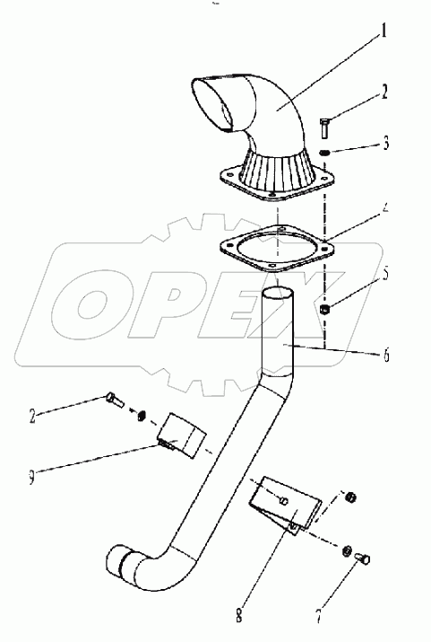  Exhaust system 00771107111000000 (with engine Deutz)