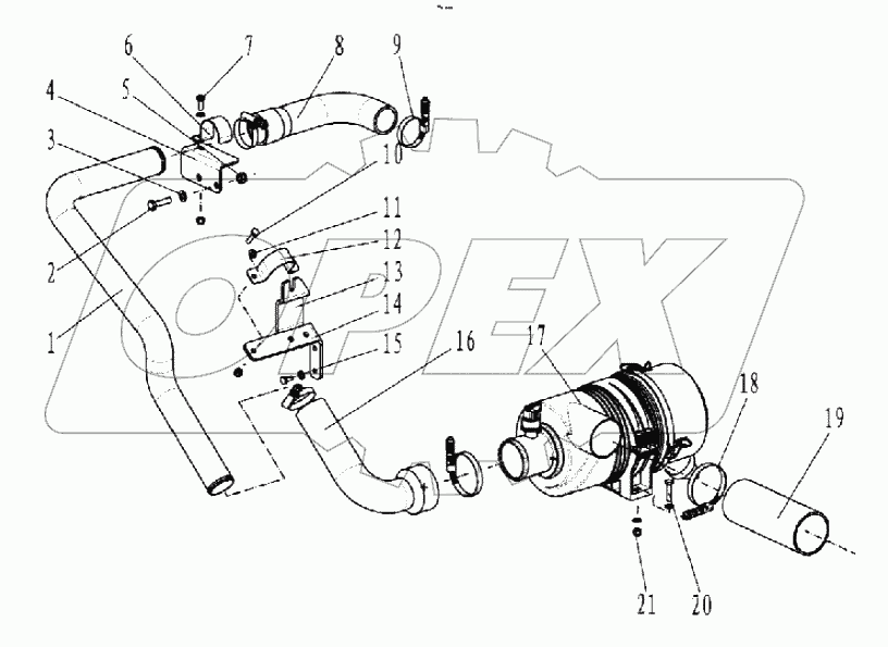  Intake system 00771107120800000 (with engine Perkins)