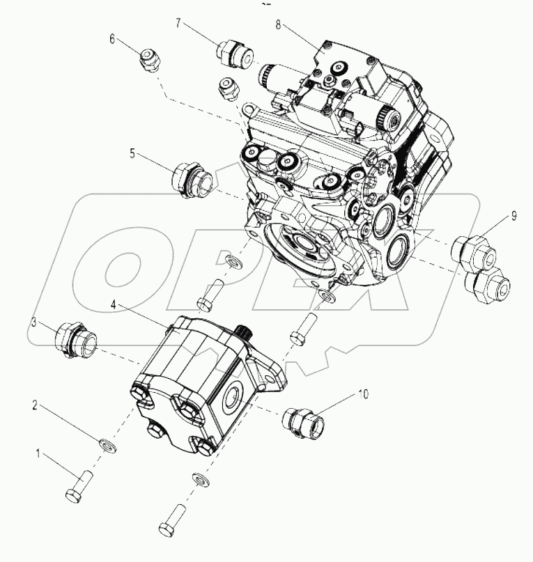  Turntable hydraulic components mounting (pump)00771105200800000