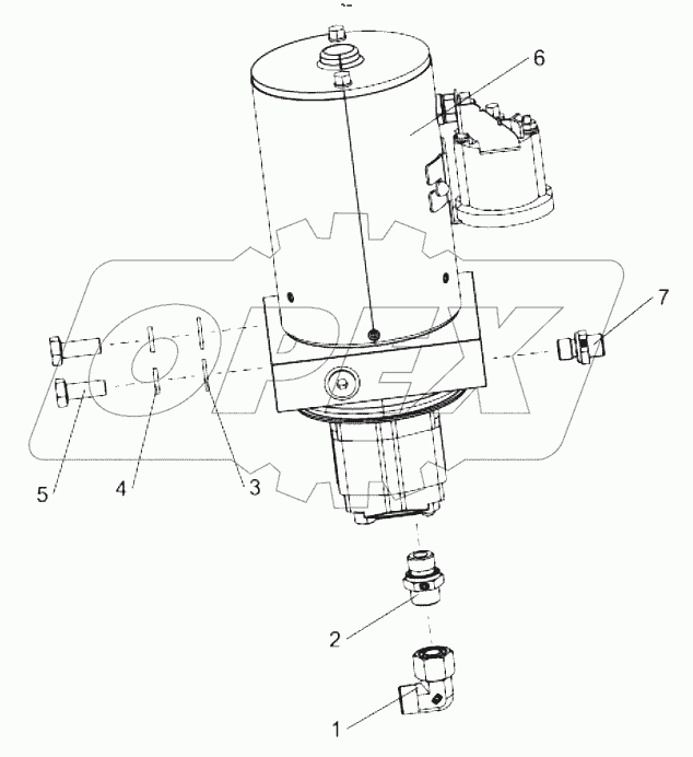  Turntable hydraulic components mounting (Auxiliary pump) 00771105200800000