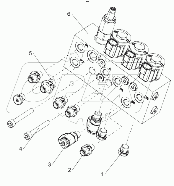  Turntable hydraulic components mounting (travel control valve) 00771105200800000