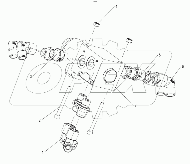  Platform hydraulic components mounting (jib valve) 00771105201000000