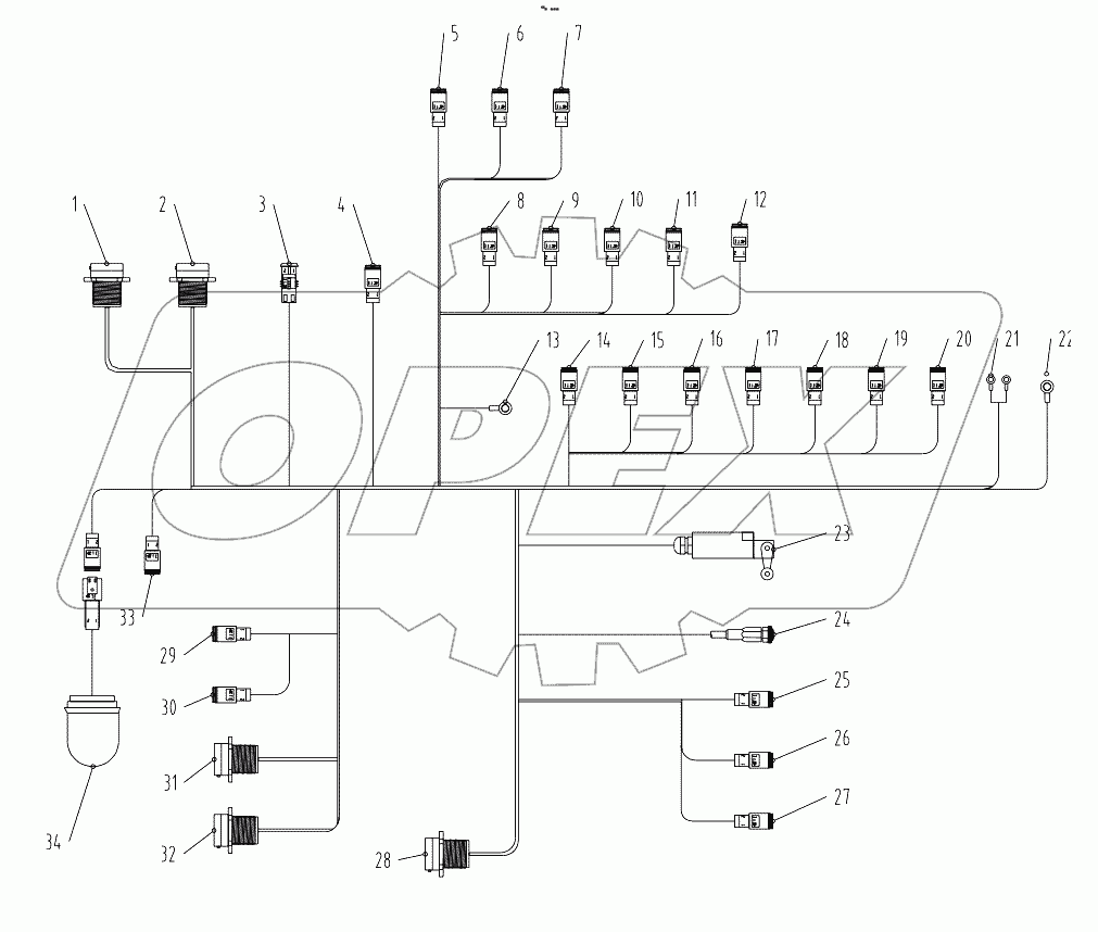  Turntable cables 00771106210410000(with engine Perkins) connector