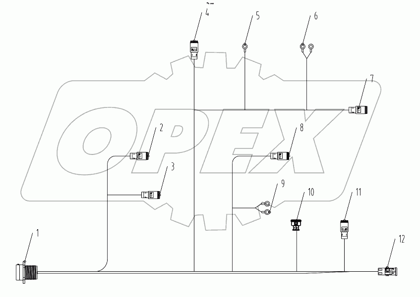  ECU cables00771106210420000(with engine Perkins)Terminal components