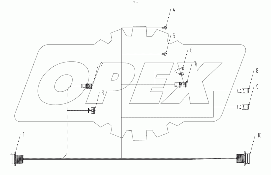  ECU cables00771106200420000 (with engine Deutz D435) Terminal components