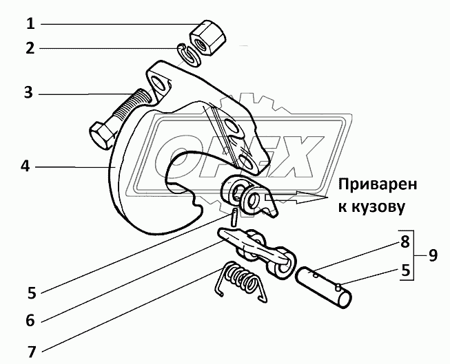 Передние буксирные крюки