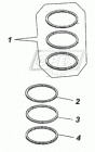 7406.1004034 Кольцо маслосъемное в сборе (к-кт 8 шт.на поршни 740.50-1005010-81 и 740.51-1005010-81) КАМАЗ