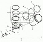 740.30-1000128 Гильза с порш,с пальцем и кольцами Евро-1,2 дв.740.30,740.31;  (г+п+пп+пк+ук) "Дальнобой" Мотордеталь