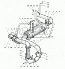 63621-1203142 Переходник (чугун) L=100; квадрат.фланец 4отв.ф12/круглый фланец 6отв.ф12 Урал