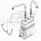 650.3509280 Трубка (сталь) ф12; L=400; Г=М16+К19/Г=М16+К19 отвода охлаждающей жидкости от компрессор RVI Kerax (2000-2020) ЯМЗ
