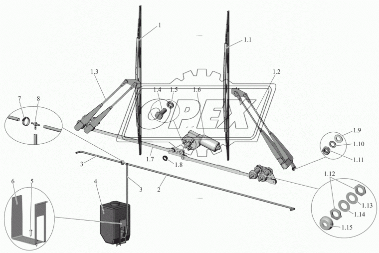3390110022 Шайба С/И регулир.тяги стеклоочистителя УРАЛ-6361 Bosch