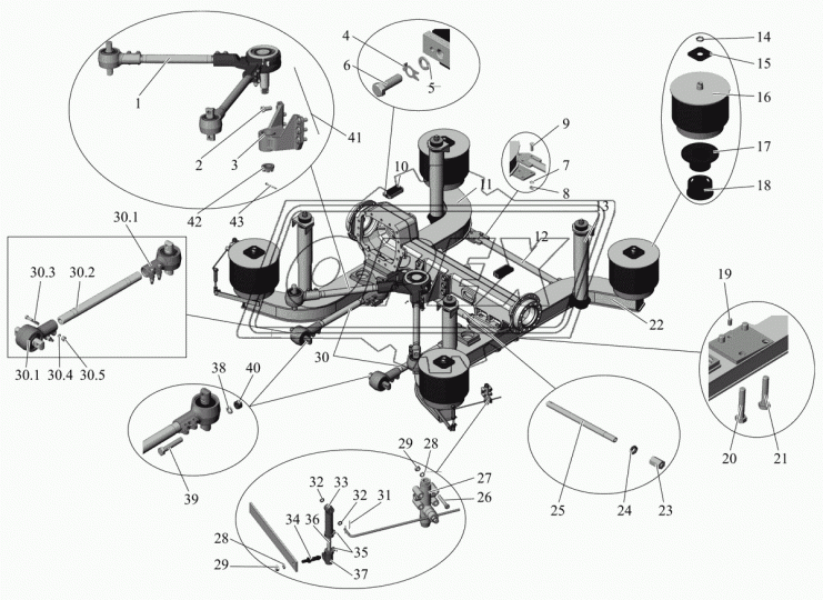 103-2919100-01 Штанга реактивная МАЗ в сборе (L=794/717 мм., V-образн., МАЗ-103,107 (05-) БААЗ
