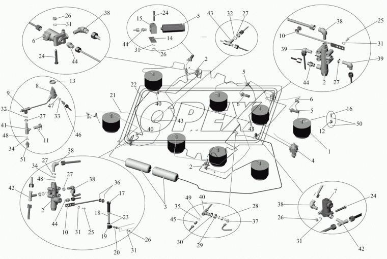 100-3515410 Клапан защитный 4-х контурный КамАЗ,МАЗ