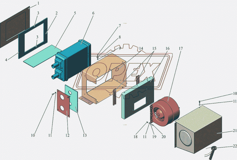 103Ш-8101060 Радиатор отопителя 2хd=25 L=180х615 (фронтальный) МАЗ Автобус до 2007г. ШААЗ