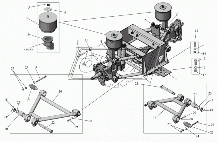 251050-2904015 Рычаг подвески верхний МАЗ