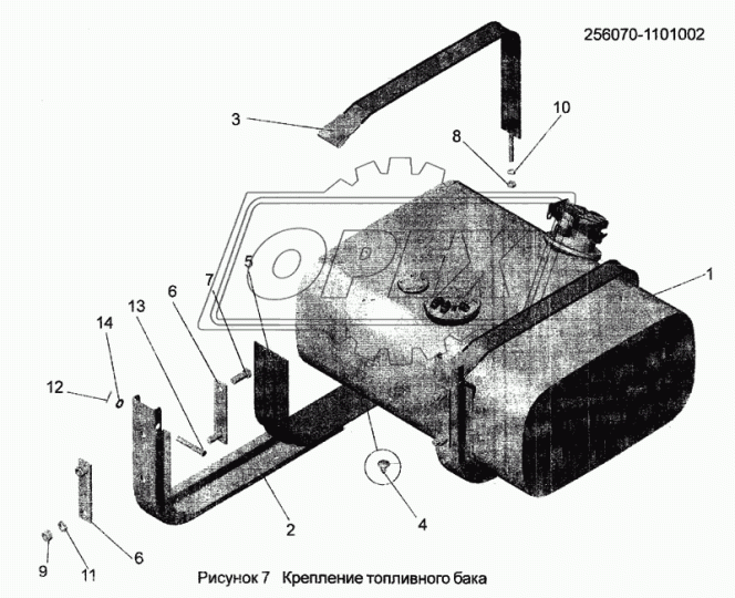 256070-1101102 Кронштейн бака МАЗ