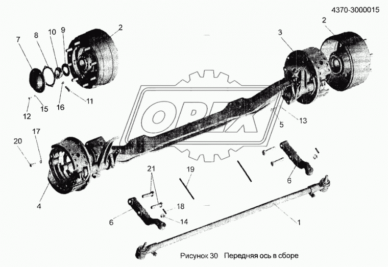 4370-3501005 Тормоз передний МАЗ левый с рычагом ТАИМ