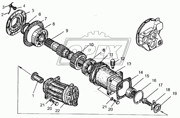 ТО-18А.02.04.252 Вал шлиц=16/8 z=16 L=255  РОМ (двиг. А-01)ТО18.ТО28 АМКОДОР